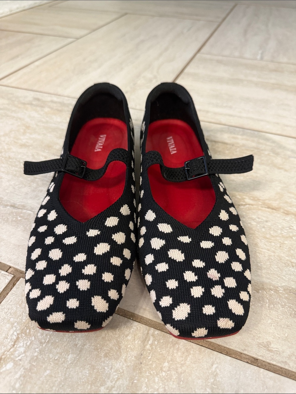 VIVAIA Square-Toe Mary Janes (Margot Mary-Jane) Flats Dots EU 39.5 US 8.5 - Picture 3 of 16